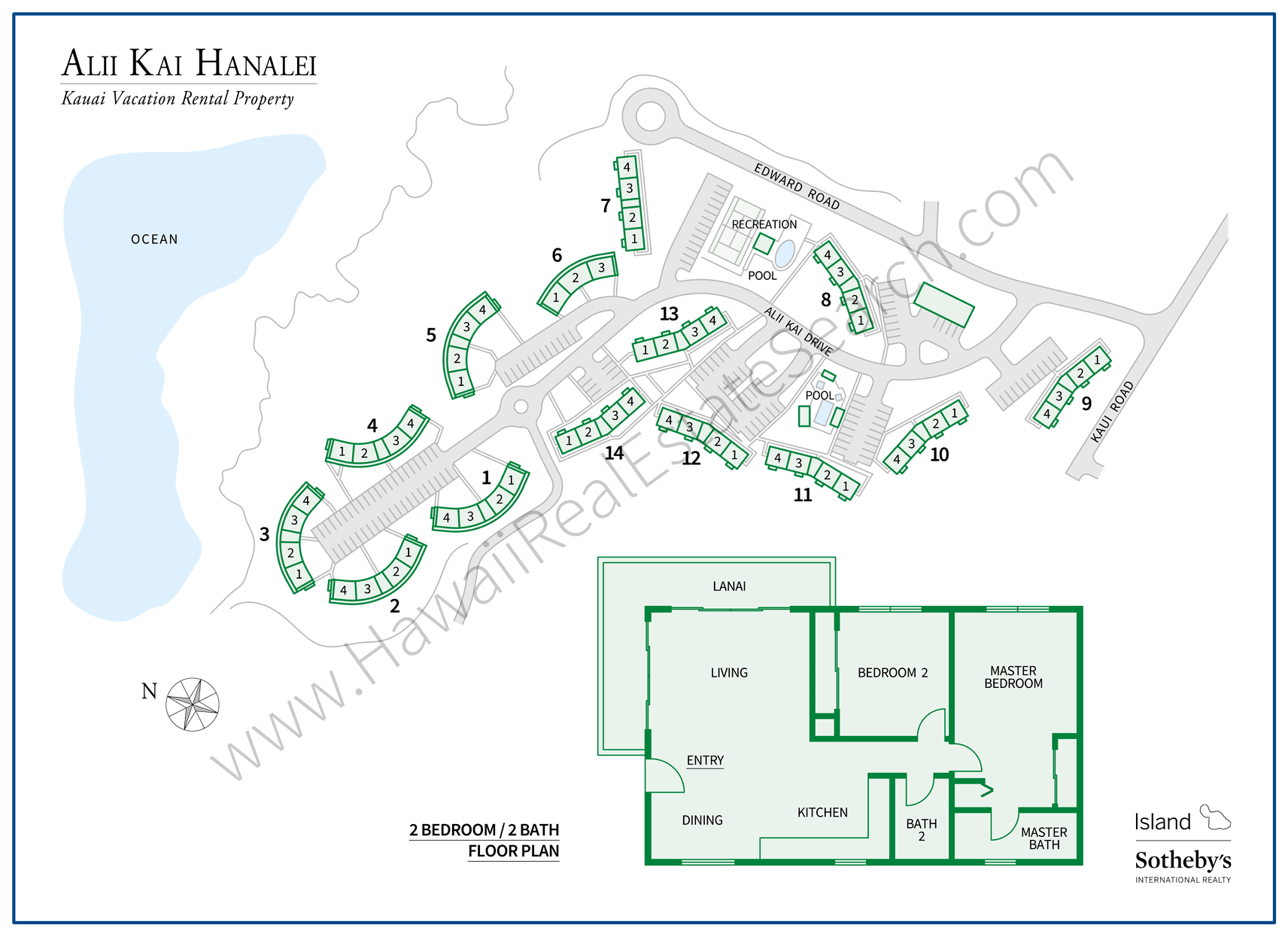 Alii Kai at Hanalei Property Map updated